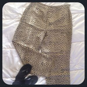 🌟HP🌟Silk Cheetah Ankle-Length Pants